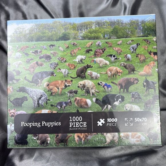Pooping Puppies 1000 Piece Jigsaw‎ Puzzle Dogs 50x70 cm Gag Gift Funky Funny Toy - Picture 1 of 11